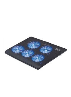 Buy Dual USB Laptop Cooling Fan with Stand and 5 cooling blue fans suitable for 15,6 -17 inch laptops in Egypt