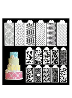 Buy 16PCS Cake Decorating Stencils Templates Buttercream Lace Cake Stencil in UAE