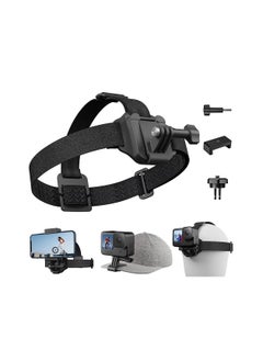 اشتري Head Strap Cap Clip Mount, with Phone Clip Vertical Mount Kit, 2-in-1 Cellphone POV Selfie Holder Head Mount, Fit for GoPro Max Hero Insta360 DJI Action iPhone Android, Video, Vlog في الامارات