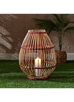 اشتري Deckar Bamboo and Wooden Lantern with Glass Votive 38 x 48 x 38 cm في السعودية