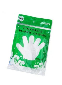 Buy Disposable gloves, thick PE durable transparent gloves, 100 pieces per set in Saudi Arabia