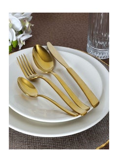 اشتري Henry 24-Piece Stainless Steel Cutlery Set Gold في الامارات