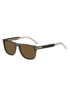 Buy Men's UV Protection Rectangular Shape Acetate Sunglasses BOSS 1626/S BROWN 43 - Lens Size: 42.8 Mm - Grey in UAE