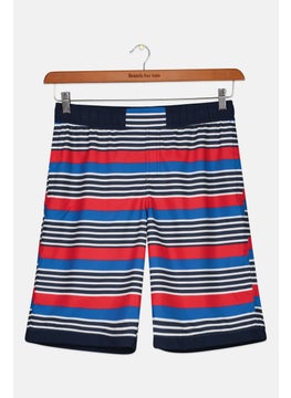 اشتري Kids Boy Stripes Pull On Board Shorts Swimwear, Navy Combo في الامارات