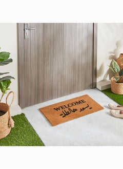 Buy Welcome Arabic Printed Coir Doormat With Latex Back 75 x 40 cm in UAE