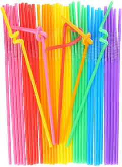 Buy HANSGO Disposable Colorful Drinking Straws, 100 Pcs 7 Colors Flexible Straws, 13 Inch Extra Long Straws for Party Decoration in Egypt