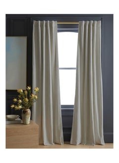 Buy Soild Curtains House Velvet Selva Curtain 1Piece-Light Off White-140x280 cm in Egypt