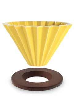 Buy Ceramic Coffee Dripper Origami Style Cone Filter Cup Reusable Pour Over Cafe Dripper for Home Office Restaurants 1 To 4 Cups in Saudi Arabia