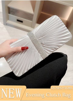 Buy Womens Evening Clutch Bag All-matching Pleated Handbag Exquisite Evening Clutch Bag Banquet Wedding Clutch Purse Fashion Pleated Clutch Purse For Women All-match Shoulder Bag Evening Clutch Bag in UAE