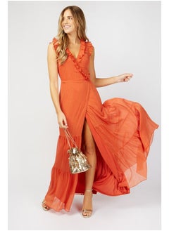 Buy Holland Frill Wrap Maxi Dress in Egypt