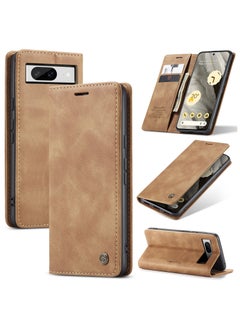 Buy CaseMe Google Pixel 8 Case Wallet, for Google Pixel 8 Wallet Case Book Folding Flip Folio Case with Magnetic Kickstand Card Slots Protective Cover - Brown in Egypt