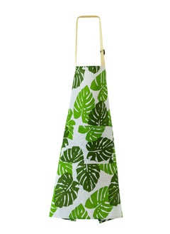 Buy Waterproof Kitchen Apron White/Green 70 x 68cm in Saudi Arabia