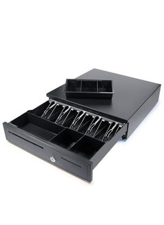 اشتري Cash Drawer Register RB-405B, 5 Cash Bills and Coins Compartment, Key Lock, Removeable Tray, Check Slot, RJ11 Interface Cable, Black في الامارات