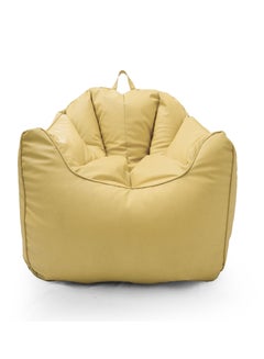 Buy Faux Leather Single Sofa Couch Bean Bag Beige in UAE