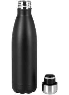 Buy Stainless Steel Water Bottle, Double Wall Vacuum Insulated Cola Bottle, Leakproof Reusable Sports Water Bottle Keeps Drinks Cold For 24 Hrs/Hot For 12 Hrs Black (500Ml) in Egypt