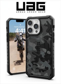 اشتري Apple iPhone 13 Pro Max Case Pathfinder Built-in Magnet Compatible with MagSafe Charging Slim Lightweight Shockproof Dropproof Rugged Protective Cover - Black Midnight Camo في السعودية