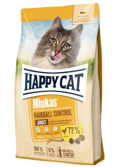 Buy 1.5 kg Minkas Hairball Control for adult cats with poultry, to reduce hairball formation and very gentle on the stomach in UAE