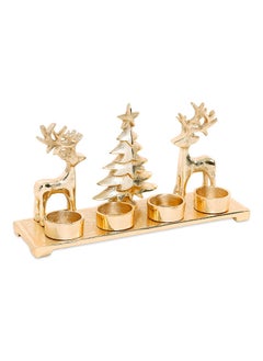 اشتري Joy Tealight Holder, Gold - 33x17 cm في الامارات