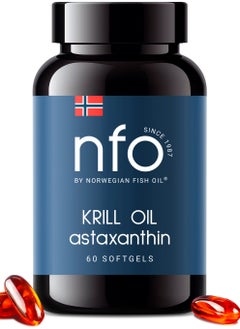 اشتري NFO Omega-3 KRILL OIL Astaxanthin 60 كبسولة] زيت الكريل القطبي الجنوبي مع جرعة عالية من حمض دوكوساهيكسانويك وحمض إيكوسابنتاينويك على شكل فوسفوليبيدات مع أستازانتين. مركب الطبيعي من الكريل الطازج. في الامارات