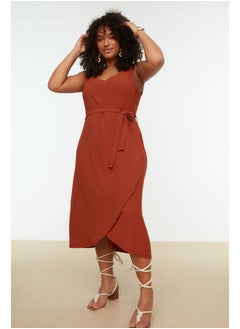 اشتري Tile Belted Double Breasted Knitted Dress TBBSS22AH0144 في مصر