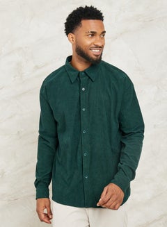 Buy Embroidered Detail Relaxed Fit Corduroy Shirt in Saudi Arabia