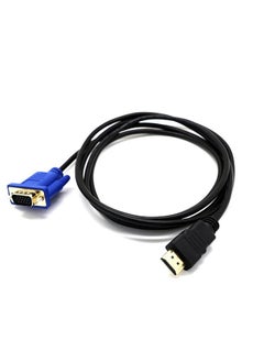 اشتري 1.8 Meter HDMI to VGA HD Conversion Cable, Plating Plug Design Conversion Line, Suitable for HD Player to TV Conversion（Need to be Used with Decoder） في السعودية