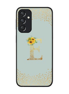 Buy Rugged Black edge case for Samsung Galaxy A05s Case Cover- Custom Monogram Initial Letter Floral Pattern Alphabet-E  (Light Grey ) in UAE