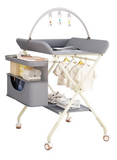 Buy Nappy Table Baby Care Table Newborn Baby Nappy Changing Table Bath Massage Touch Table With Wheels Foldable Multifunction in Saudi Arabia