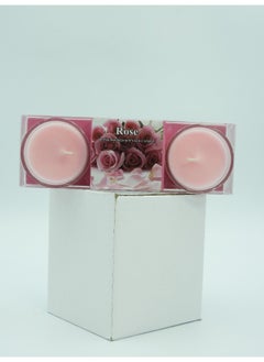 اشتري A Pair of Rose Scented Tea Light Candle for Home Birthday Valentine Anniversary Wedding 17x6x4cm في الامارات