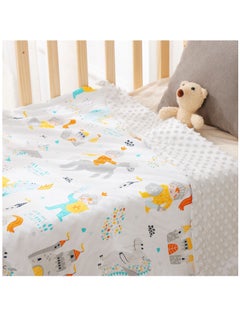 اشتري Baby Blanket Soothes Cartoon Pictures Doudou Blanket Newborn Holds Baby Cover Blanket Nap Air Conditioning Blanket Stroller Windproof Blanket Blue 90x100cm في السعودية