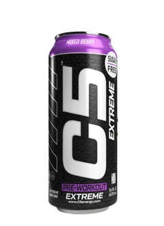 Buy C5 Energy Drink Pre Workout 200mg Caffeine, Sugar Free, Zero Calories with Beta Alanine, L-Arginine 16fl.OZ, 473ml - Pack of 12 (MIXED BERRY EXTREME) in UAE