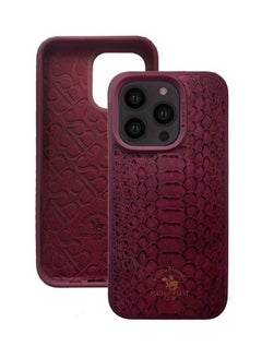 اشتري Knight Series Classic Business Design for Genuine Leather Phone Back Case Cover for Apple iPhone, Case for iPhone 15 Pro - Red في الامارات