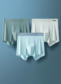 اشتري 3pcs Ultra-thin Ice Silk Men's Panties AAA Conductive Antibacterial Men Underwear Summer  Seamless Boxer Shorts في الامارات