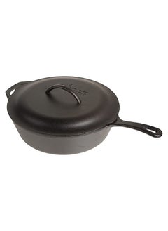 اشتري Lodge Pre-Seasoned Cast Deep Skillet With Iron Cover And Assist Handle 5 Quart Black في الامارات