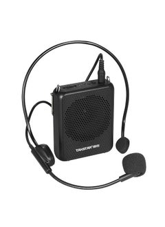 اشتري E126A Sound Amplifier Portable Rechargeable Mini Voice Amplifier with Wired Headmount Microphone & Waistband for Teaching Singing Training Presentation في السعودية