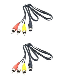 Buy Pack Of 2-7 pin 5 ft S-Video to 3 RCA tv Male Cable 3m in Saudi Arabia