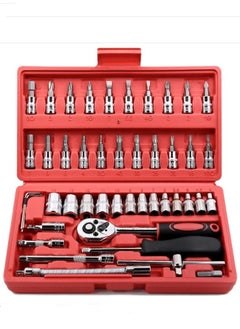 اشتري 46-Piece Car Repair Tool Combination Spanner Screwdriver Head Set Silver في السعودية