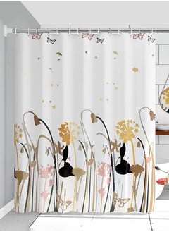 Buy 200x200CM Dandelion Printed Shower Curtain Easy to Clean Polyester Modern Art Image Shower Curtain Thickened Waterproof in UAE