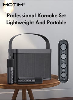 Buy Karaoke Machine with 2 Wireless Microphone Portable Bluetooth Speaker Pro Sound Big Audio and Rich Bass Equipped with TF Card USB Flash Drive Sound Changing Function 5 Hours of Playtime Bluetooth in Saudi Arabia