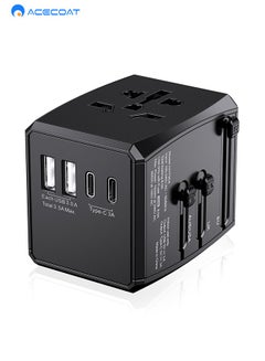 Buy Universal Travel Adapter Worldwide, Travel Plug Adapter Worldwide International Travel Adapter With 2 USB C and 2 USB Travel Adaptor All in One Universal Charger Power Adapter for EU US UK AUS in Saudi Arabia