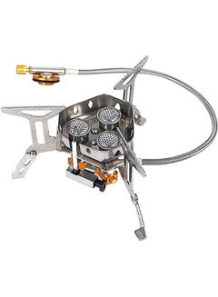 Buy Portable Backpacking Stove Windproof Camping Cooking Stoves 5800W Strong Firepower with Piezo Ignition Lightweight Propane Butane Stove for Outdoor Hiking and Picnic (Fuel Canister Not Included) in Saudi Arabia