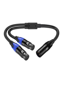 اشتري XLR Splitter Cable 1 Male to 2 Female XLR Y Splitter Micrphone 3pin XLR Female to Dual XLR Male Balanced Mic Audio Cables for Speaker Systems Radio Station Stage Lighting 11.8inch في السعودية