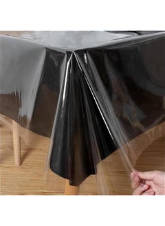 Buy Clear Plastic Tablecloth, 100% Waterproof Oil-Proof Spill-Proof Vinyl PVC Table Cloth, Wipeable Rectangle Tablecloth Protector for Dining Table, Outdoor and Indoor Uses, Clear (140 * 220) in Saudi Arabia