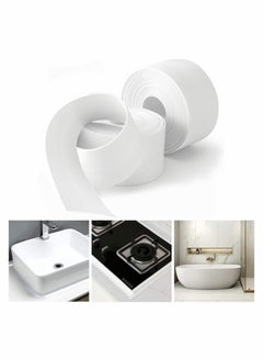 اشتري Caulk Strip Tape 2 Rolls PE Self-Adhesive Decorative Sealing Tape, Used for Kitchen Sink Toilet Bathroom Bathtub Floor Wall Edge Protector 10.5 Feet في الامارات