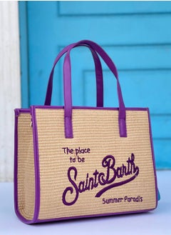 Buy M2C Purple straw Saint Colette tote bag in Egypt