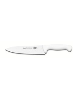 Buy Professional 6 Inches Meat Knife with Stainless Steel Blade and White Polypropylene Handle with Antimicrobial Protection in UAE