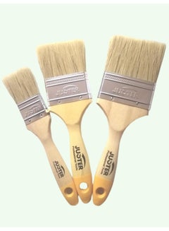 Buy 3 Piece Wooden Handle Paint Brush Set Small Brush 1.5 inch Medium Brush 2.5 inch Large Brush 3inch in Saudi Arabia