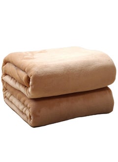 Buy Fleece Blanket, Super Soft Bed Blanket Plush Cozy Fuzzy Lightweight Flannel Blankets for Bed, Sofa, Couch, Travel, Camping (Brown, 200x230CM) in Saudi Arabia