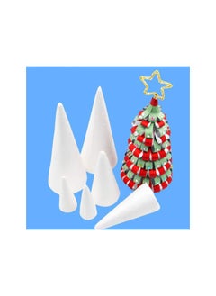 Buy 6pcs Foam Cones for Crafts White Styrofoam Cones Polystyrene Cones for DIY Christmas Tree Crafts Table Centerpiece in UAE