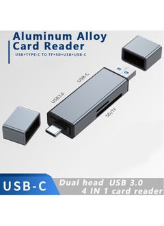 اشتري Multi-port Multi-functional Aluminum Alloy Card Reader, USB + Type C To 3.0 USB + USB C + SD + TF Card Reader في السعودية